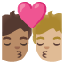 🧑🏽‍❤️‍💋‍🧑🏼 kiss: person, person, medium skin tone, medium-light skin tone display on Google